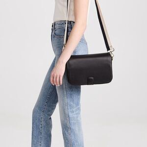 Madewell Black Leather Crossbody with Contrast Strap